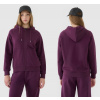 4F Akcia: Dámska tepláková mikina s kapucňou TSWSF1541 burgundy 38