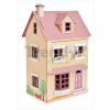 Drevený mestský domček pre bábiku Foxtail Villa Tender Leaf Toys ružový 12 dielov s nábytkom výška 71 cm TL8128