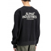 Alpha Industries mikina pánska Studio Waffle Sweatshirt black Farba: čierna, Veľkosť: XXL