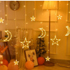 LED závesy, mesiac, vianočné hviezdy, vianočné stromčeky, 2,5 m, 138 LED teplá biela