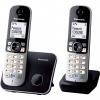 Panasonic KX-TG6812 digitálny telefón - 2 slúchadlá (redukcia šumu, zálohovanie napájania, telefónny zoznam, filtrovanie hovorov), čierny a strieborný