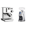 Rancilio Silvia E, biela + Eureka Atom 60, chrome
