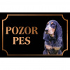 Modrý gaskoňský baset - Kovová tabuľka POZOR PES