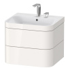DURAVIT Happy D.2 Plus c-bonded závesná skrinka s nábytkovým umývadlom s dvomi otvormi, 2 zásuvky, 575 x 490 x 480 mm, biela vysoký lesk, HP4635E2222