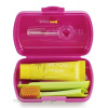 Curaprox Travel Set zubná kefka + CPS medzizubné kefky 2 ks + zubná pasta 10 ml darčeková sada, magenta