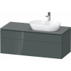 DURAVIT L-Cube závesná skrinka pod umývadlo na dosku (umývadlo vpravo), 4 zásuvky, 1220 x 550 x 482 mm, Dolomiti šedá vysoký lesk, LC4874038380000