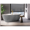 Besco NAVIA Glam voľne stojaca akrylátová vaňa 160x80 cm,Strieborná,sifón click-clack Biel VANNAVIA160WG2