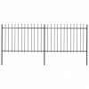 zahrada-XL Záhradný plot so špicatými vrchmi čierny oceľový 3,4x1,2 m 277621