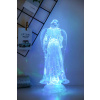 Dekorácia MagicHome Vianoce, Anjel, LED, meniaca farby, s plávajúcimi trblietkami, PE, 3xAAA, 10x25 cm
