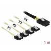 Delock Kábel Mini SAS SFF-8087 > 4 x SATA 7 pin 1 m kovový