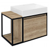 Sapho SKARA umývadlová skrinka 80x49,5x46,5cm, čierna matná/dub Alabama CG003-2222