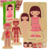 KIK KX5957_1 Drevené puzzle Montessori časti tela chlapec