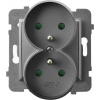 Ospel Aria Double Socket Z/U s proudovou stopou výňatky šedá rohož GP-2UZP/M/70