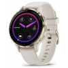 Garmin Venu 3S, Nerezová luneta Soft Gold, pouzdro Ivory, silikonový řemínek 010-02785-04