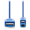 NEDIS kabel USB 3.2/ zástrčka USB-A - zástrčka USB-B/ k tiskárně apod./ modrý/ 3m CCGP61100BU30