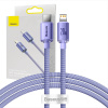 Baseus Crystal Shine kábel USB-C na Lightning, 20W, PD, 1,2m (fialový) 22715