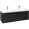 VILLEROY & BOCH Subway 3.0 závesná skrinka pod dvojumývadlo, 2 zásuvky, 1272 x 478 x 429 mm, Volcano Black, C56701VL