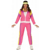 Kostým, maska - Dresiary šaty dresa tracksuit 80s ružový l (Dresiary šaty dresa tracksuit 80s ružový l)