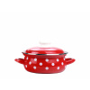 BELIS Smaltovaný kastról s pokrievkou ø 16 cm – 1,4 l – PUNTÍK červený - 52216-534DACD5