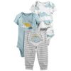 CARTER'S Set 3dielny body kr. rukáv 2ks, tepláky Blue Dino chlapec LBB NB, veľ. 56