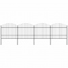 zahrada-XL Záhradný plot s vrchnou časťou z ocele 714,5x175 cm čierny 277742