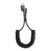 Baseus CATSR-01 Spring USB-USB-C pružinový, 1m, černý