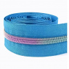 Zips metráž / 5 mm / modrý / dúhové zúbky