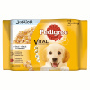 Pedigree Vital Protection Junior s kuracím mäsom a ryžou s hovädzim mäsom a ryžou v aspiku 4 x 100 g