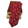 Jacquard kravata červená biela paisley vzor (Jacquard kravata červená biela paisley vzor)