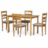 Autronic Jedálenský set 1+4, rozmer stola 120x75x75 cm, MDF, dyha, masívne nohy, morenie dub landhaus, šedé látkové sedáky AUT-6070 OAK