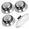 Úchyt na pokrievku, oceľové gombíky na pokrievky hrncov, sada 3 ks gombíkov