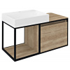 Sapho SKARA umývadlová skrinka 100x49,5x46,5cm, čierna matná/dub Alabama CG004-2222