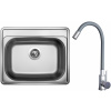 Set Sinks N115 (dřez Comfort 600 V 0,6 mm, matný + baterie Elasta Nerez/Šedá)