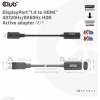 Club3D Active DisplayPort adaptér 1.4 na HDMI 4K120HZ HDR (M/F), čierna CAC-1088