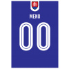 Superfutbal Maketa dresu Slovensko, modrá Rozmer: A2, Meno a číslo: Vlastné