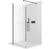 CERANO - Sprchová zástena Walk-in Onyx Corner Round Ľ/P - 8 mm - guľatá vzpera - čierna matná, ryhované sklo - 140x80x200 cm