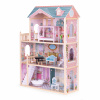 EcoToys Drevený domček pre bábiky, 3 poschodia - 11 ks. nábytku ECOTOYS