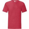 FRUIT OF THE LOOM ICONIC 150 T / Pánske tričko s krátkym rukávom - červený melír XXXL