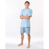 Pánské krátké pyžamo GINO 79188P měsíc aqua L
