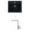 Alveus ATROX 30 SET kuchynský granit. drez so sifón. 59x50 Black + batéria SIROS - Chróm ATROX30G91+SIROSCHROM
