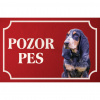 Modrý gaskoňský baset - Kovová tabuľka POZOR PES