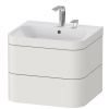 DURAVIT Happy D.2 Plus c-bonded závesná skrinka s nábytkovým umývadlom s dvomi otvormi, 2 zásuvky, 575 x 490 x 480 mm, nordická biela matná lakovaná, HP4635E3939