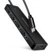 AXAGON HUE-C1C, 4x USB 5Gbps TRAVEL hub, USB-C napájecí konektor, kabel USB-C 19cm HUE-C1C