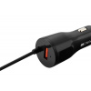 Canyon CNE-CCA031B, univerzálna autonabíjačka, 1x USB, výstup 5V/2,4A, Smart IC, integrovaný kábel microU CNE-CCA031B-US