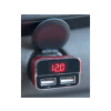 nabíječka USB do auta, 12/24V, 2xUSB, měřič, 3,4A, 17W (Extol energy 42084)