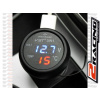 Auto voltmetr teploměr USB 12V 24V - dva displeje (LED 3v1 výstup USB voltmetr (modrá LED) a teploměr (červená LED))