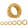 Oceľový tunel Gold lace Veľkosť: 19 mm