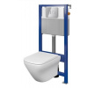 Cersanit AQUA SET B333 52 NÁDRŽ, WC MISA LARGA, DUROPLAST, Soft Close, Easy Off, TLAČIDLO ACCENTO SQUARE chróm S701-477