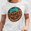 Tričko s potlačou Gamer is immortal Pánsky Biela XXL
