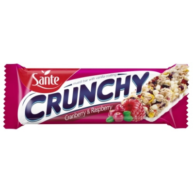 Müsli tyčinka Crunchy - Sante Příchuť: ořech a mandle s čokoládovou polevou, Balení (g): 25 x 40 g